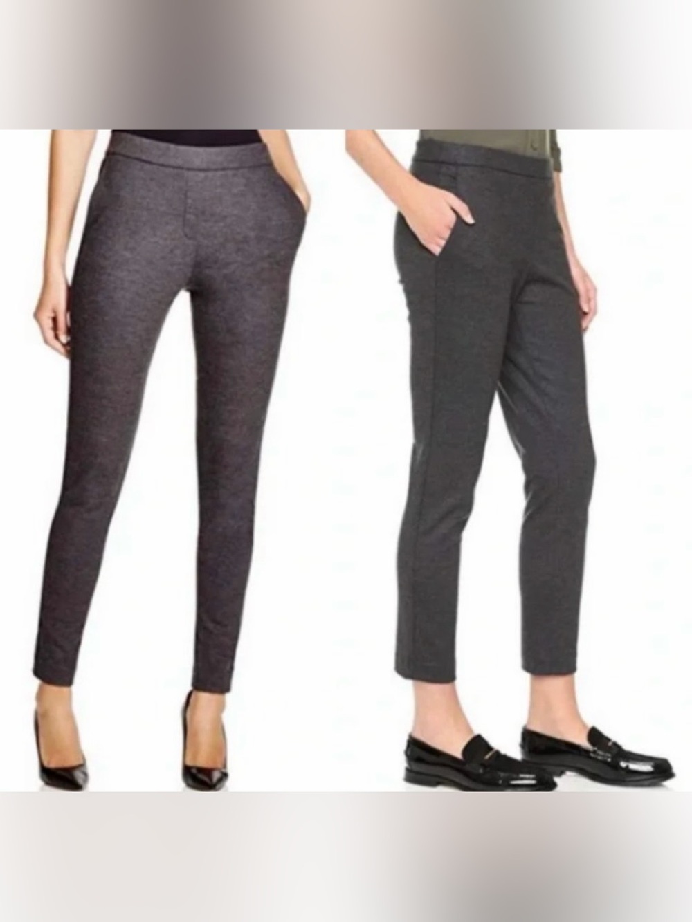 Theory Thaniel K Fixture Ponte Knit Slim Crop Pant Charcoal Gray Sz 8 Clean Girl